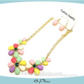 multi color stones necklace with resine rhoinstone choker necklace for woman